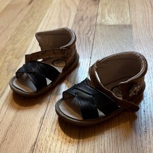 Black and Brown Dinosaur Kids Sandals